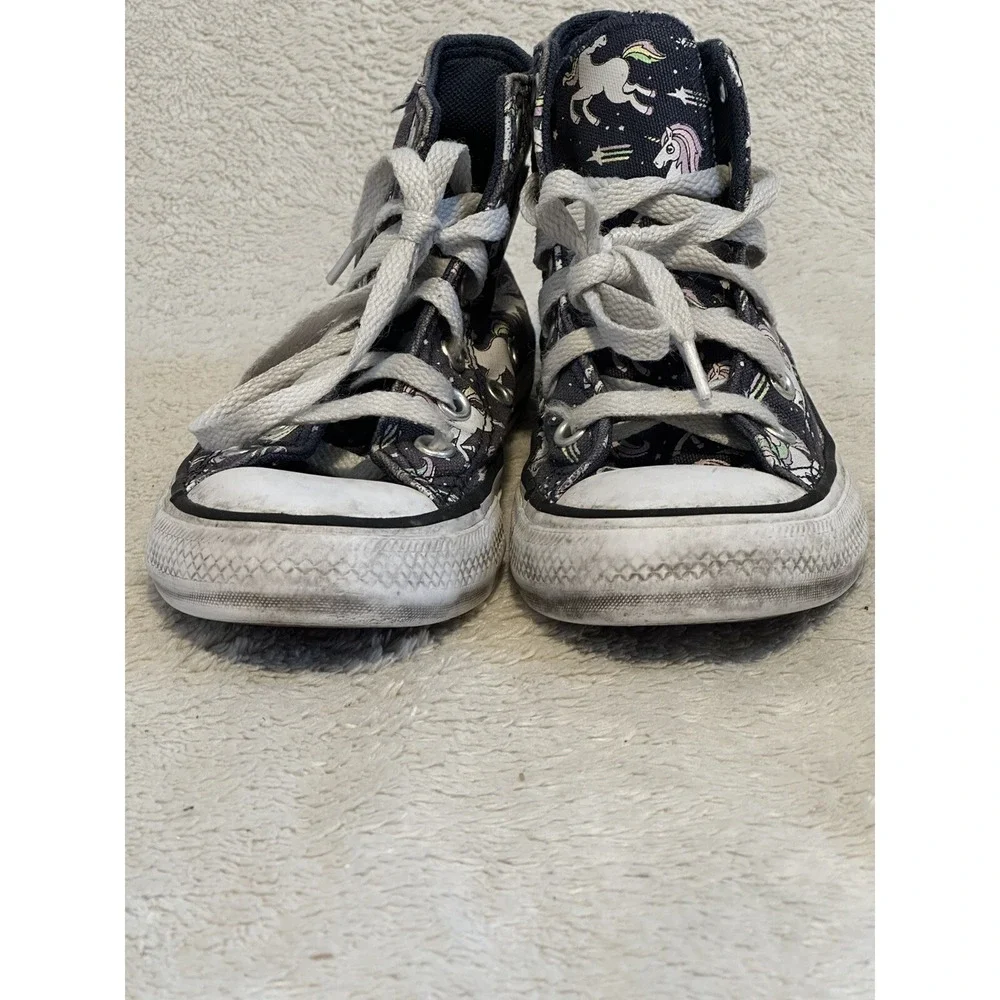 Converse All Star Girl's Navy Blue Unicorn Space Hightop Sneakers Size 12